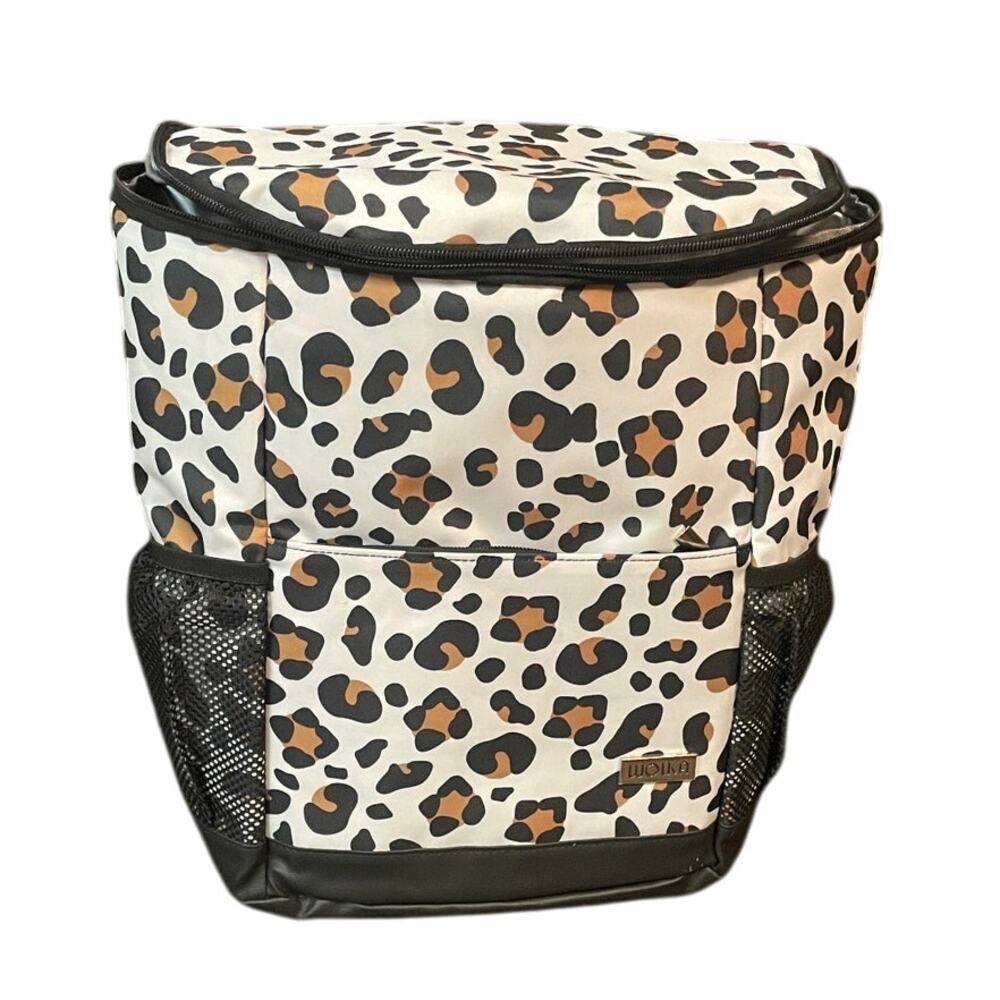 Leopard Print Insulated Cooler Backpack with Black Zipper
(X2)